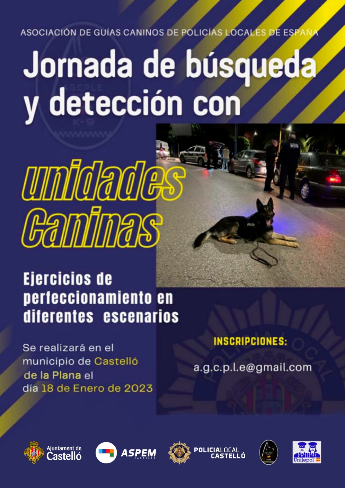 Castelló reuneix unitats canines de vint municipis en una jornada sobre cerca i detecció de drogues