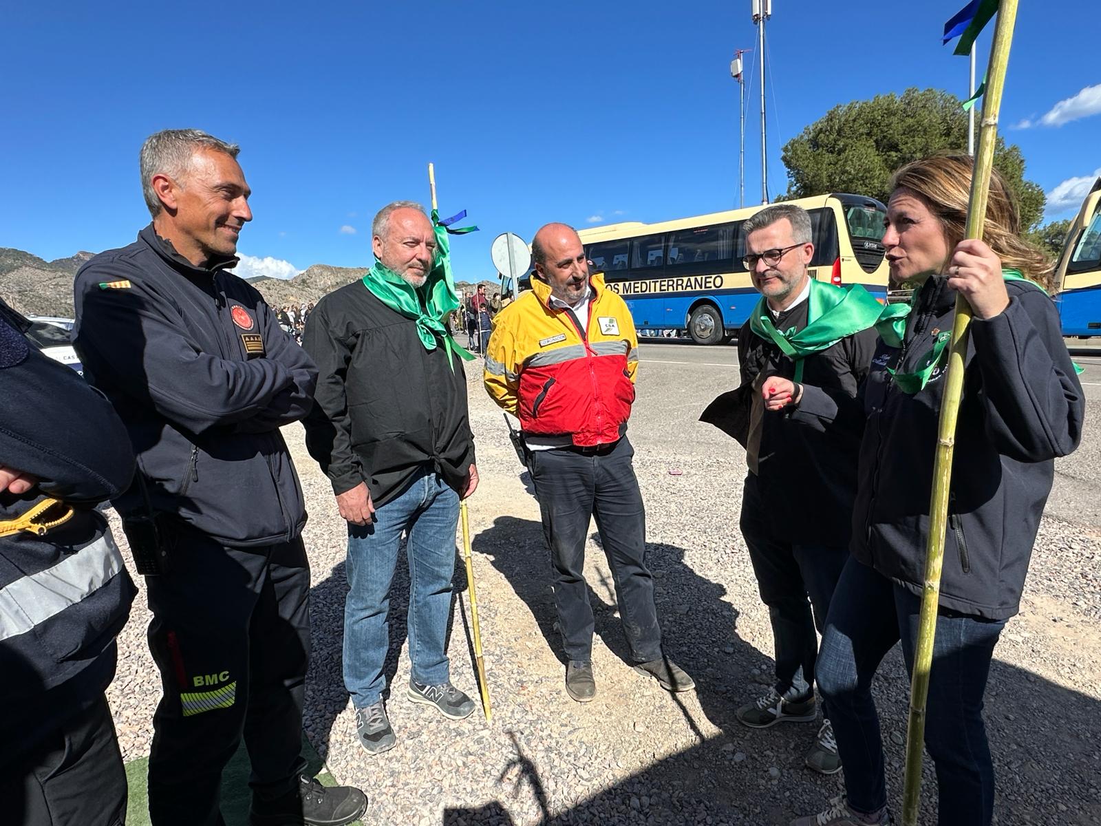 Carrasco visita el punto de mando avanzado en la ‘Romeria de les Canyes’